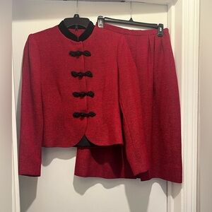 Vintage 1980’s Doncaster Red Skirt and Blazer Suit